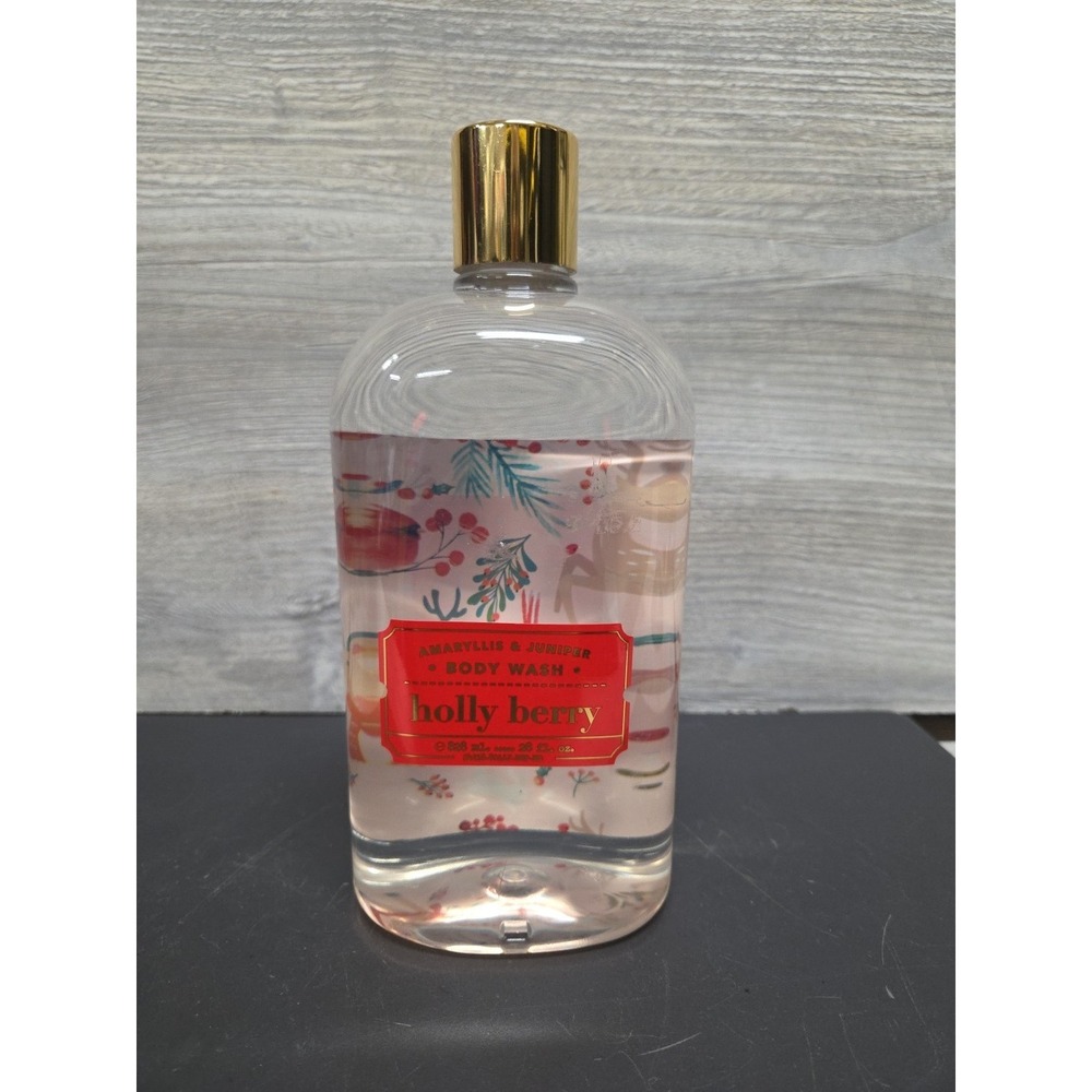 Amaryllis & Juniper Body Wash 28 fl oz Holly Berry Christmas New B4